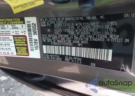 2013 Toyota Sienna Le V6 8 Passenger из США, поврежденный, VIN 5TDKK3DC7DS295982